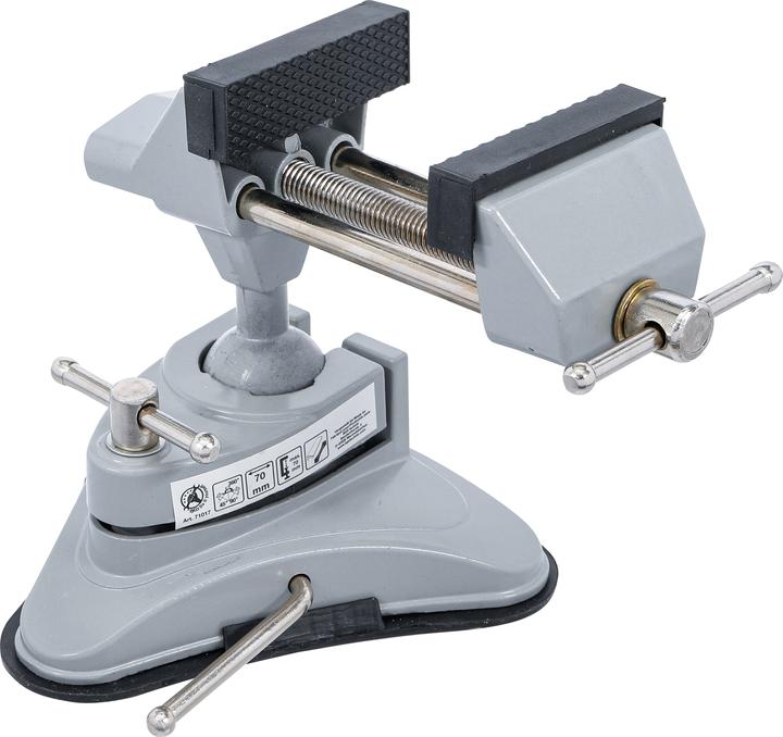 Produktbild BGS Tisch-Schraubstock | schwenkbar | Backen 70 mm | mit Vakuum-Saugfuss (70 mm)