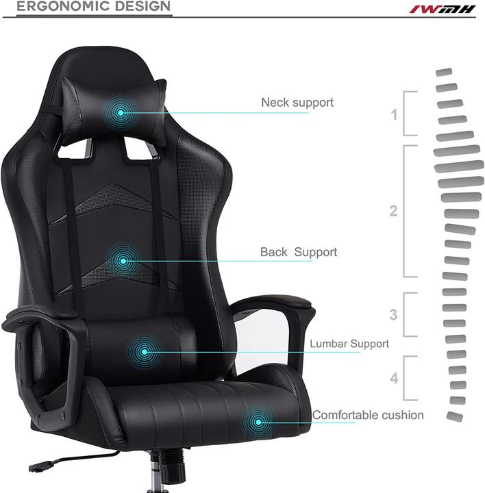 Produktbild IWMH Gaming Stuhl in Schwarz