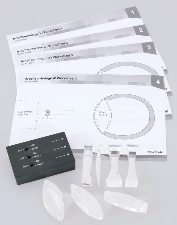 Actual product image Betzold Optics experiment set Image formation in the eye