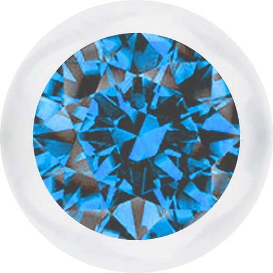 Star Piercing Micro Kugel transparent mit Kristall helllbau (ohne Messing, Bioflex)