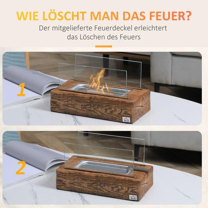 Actual product image Swisshandel24 Ethanol-Kamin, 0,15L Brenndauer 45 Min, Tischkamin (33 x 16 x 18 cm)