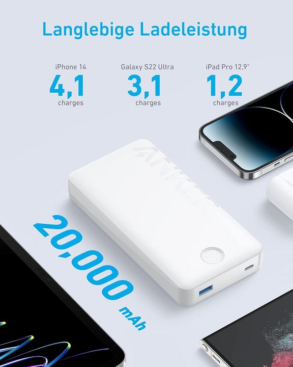 Actual product image Anker Powerbank PowerCore 20K II 20.000mAh Akku (20000 mAh, 15 W)