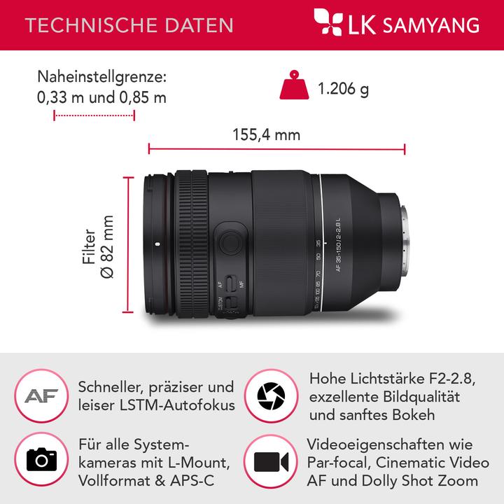 Actual product image Samyang AF 35-150mm f/2.0-2.8, L-Mount (L-Mount, full size)