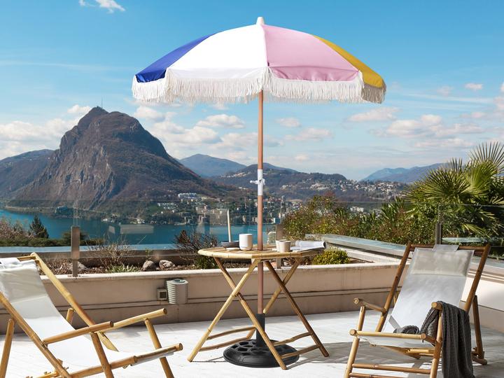 Produktbild Beliani Sonnenschirm ⌀ 150 cm bunt mit Volant MONDELLO (1.50 m)