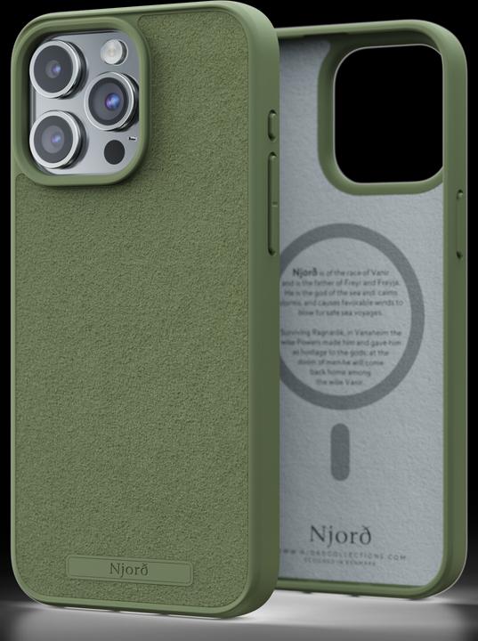 Image du produit Njord Suede MagSafe Case for iPhone 15 Pro Max, Olive (Apple iPhone 15 Pro Max)