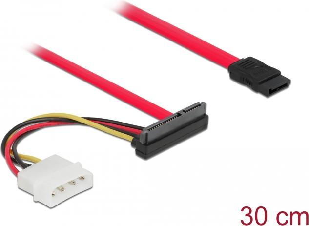 Immagine prodotto Delock Cavo SATA 6 Gb/s 7 pin femmina + Molex 4 pin maschio di alimentazione > SATA 22 pin femmina con