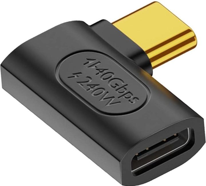 Actual product image PowerGuard USB-C to USB-C 90 degree angle adapter (USB Type C, USB Type C)