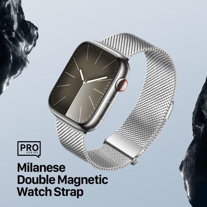 Actual product image Dux Ducis Milanese Pro Armband (40 mm, 38 mm, 41 mm, Stainless steel, Apple Watch Series 8, Apple Watch Series 5, Apple Watch SE (2022/2023), Apple Watch Series 7, Apple Watch Series 9, Apple Watch Series 4, Apple Watch Series 3, Apple Watch SE, Apple Watch Series 6)