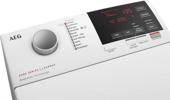 Produktbild AEG L6TBG723 Toplader-Waschmaschine 7 kg 1151 U/min E Weiss (7 kg, Unten)
