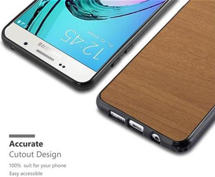 Actual product image Cadorabo TPU Wooden Cover (Samsung Galaxy A3 (2016))