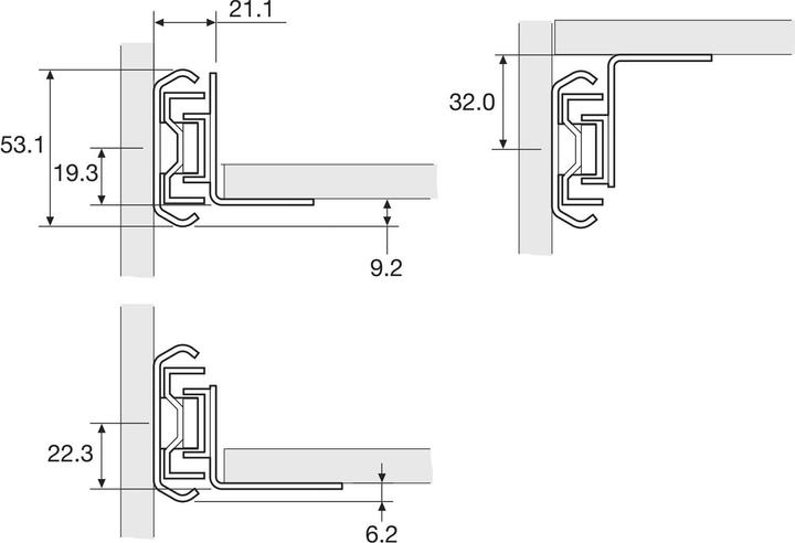 Actual product image Accuride Mounting bracket for full extension ball bearing slides (heavy duty rail) 5321EC