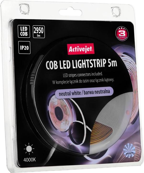 Image du produit Activejet AJE-COB neut LED Strip Lumière en bande universelle Indoor (Blanc neutre, 500 cm, Intérieur)
