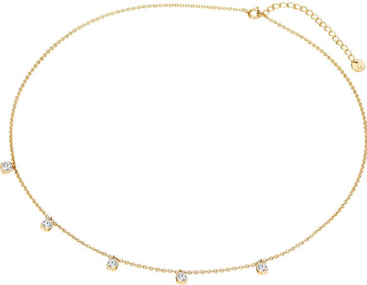 Actual product image Glanzstücke München Ladies 5 cubic zirconia sterling silver cubic zirconia yellow gold 40.0 cm base chain + 5.0 cm (Sterling Silver, 40 - 45 cm)