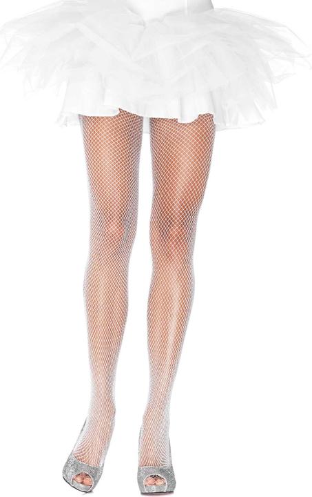 Produktbild Leg Avenue Glitzer Netzstrumpfhose weiss-silber (One Size)