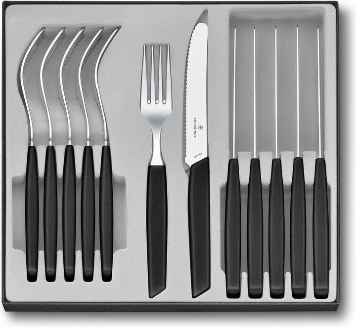 Victorinox Cutlery set Swiss Modern 12 pieces, Black (12 Piece, Cutlery set)