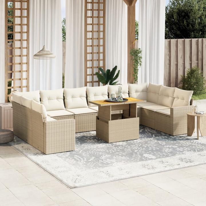 Image du produit VidaXL Meuble de jardin Canapé Salon de jardin Salon de jardin 11 pcs. Beige