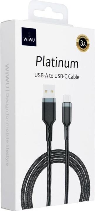 Produktbild Wiwu Cable - Platinum Series Data Cable Wi-C019 USB A to USB C 3A 1,2m - black (1.20 m)