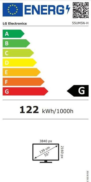 Energie-Label LG 55UM5N-H (3840 x 2160 Pixel, 55")