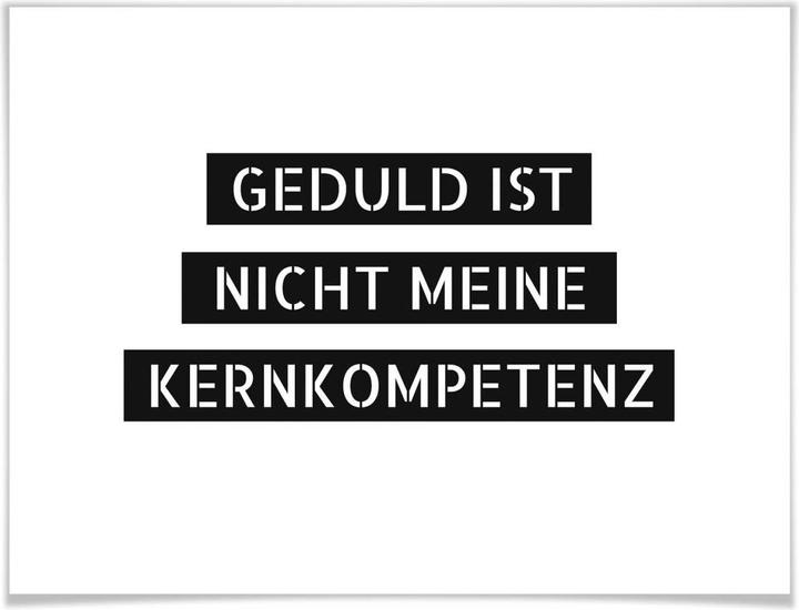 Produktbild Trenddeko Geduld ist nicht meine Kernkompetenz (30 x 24 cm)