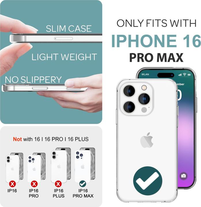 Produktbild Nalia Klare Transparente Silikon Hülle (Apple iPhone 16 Pro Max)