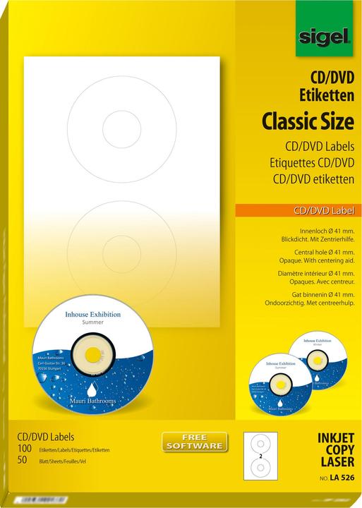 Immagine prodotto Sigel Etichette CD/DVD