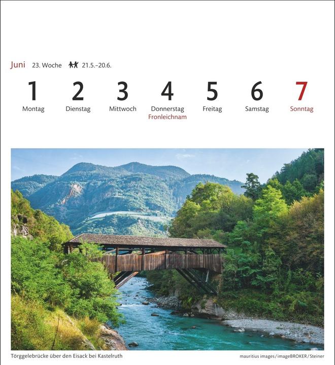 Actual product image Harenberg Südtirol Sehnsuchtskalender 2026 - Wochenkalender mit 53 Postkarten (Hardcover, German)