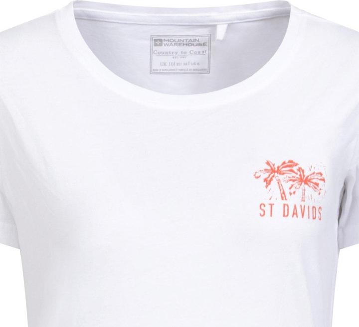 Actual product image Mountain Warehouse Womens/Ladies St Davids Printed Organic T-Shirt (38 D)