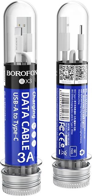 Produktbild Borofone USB-A-auf-USB-C-Kabel verpackt in einer Röhre, 1 m (Weiss) (1 m)