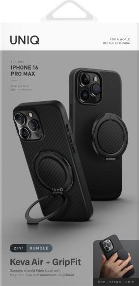Productafbeelding Uniq Keva Air iPhone 16 Pro Max 6.9 Magclick Charging case black/carbon black (Apple iPhone 16 Pro Max)