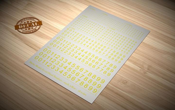 Image du produit Matho Models Decal Numbers - petit, jaune