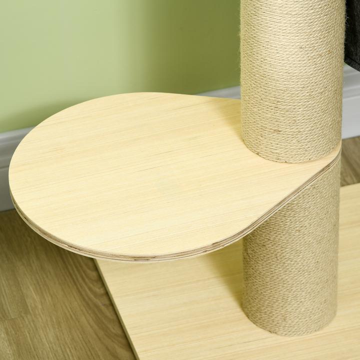 Actual product image PawHut Cat tree with hammock and viewing platform (114 cm, Nature)