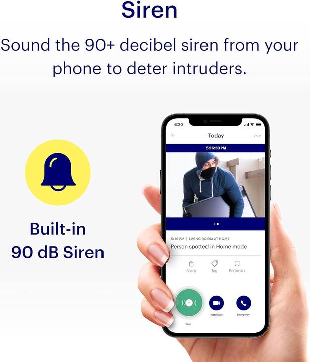 Immagine prodotto Canary Pro Überwachungskamera mit Live-Übertragung, Sirene, Bewegungsmelder, 2-Wege-Audio und Nachtsicht