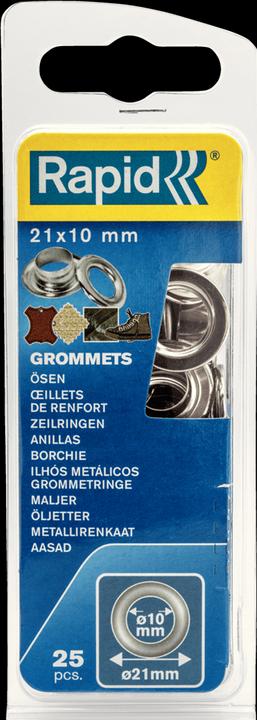 Actual product image Rapid Eyelets with ring 10x21mm 25 pieces + insertion tool