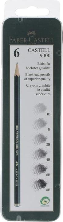 Produktbild Faber-Castell 9000 (2 mm, HB, B, 2B, 4B, 6B, 8B, 6 x)