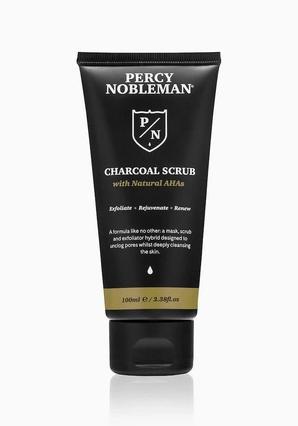 Percy Nobleman Men Ìs skin peeling 3 in 1 with black coal (Charcoal Scrub) 100 ml (Puder, 100 ml)