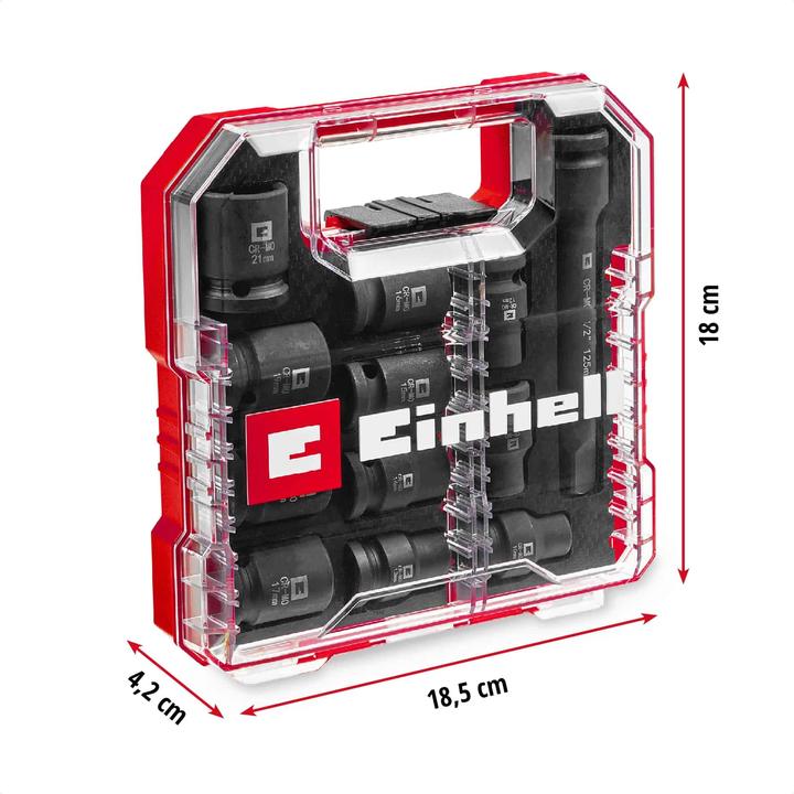 Produktbild Einhell Impact Stecknuss-Set, 109283, 12-teilig (18 mm, 15 mm, 11 mm, 21 mm, 16 mm, 12 mm, 14 mm, 17 mm, 13 mm, 19 mm, 10 mm)