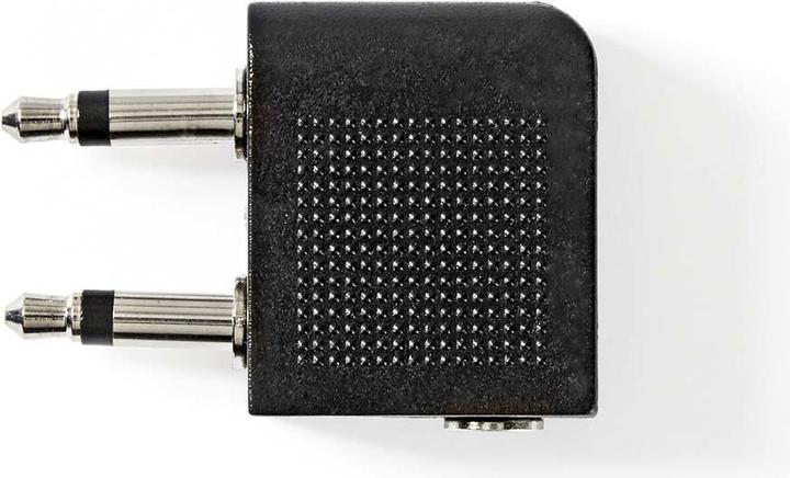 Actual product image Nedis CAGB22970BK Audio adapter for aircraft, 2 x 3.5 mm male, 3.5 mm female, black