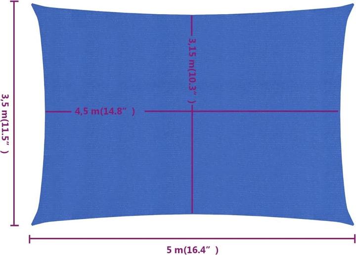 Produktbild VidaXL Sonnensegel 160 g/m² Rechteckig HDPE (3.5 x 5 m)