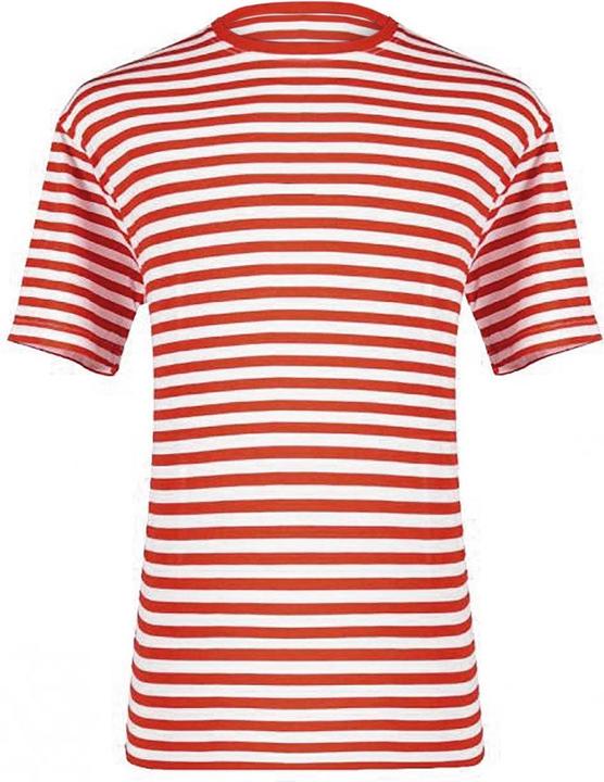 Produktbild Thetru Herren Ringelshirt kurzarm rot-weiss – alltagstauglich (4XL)