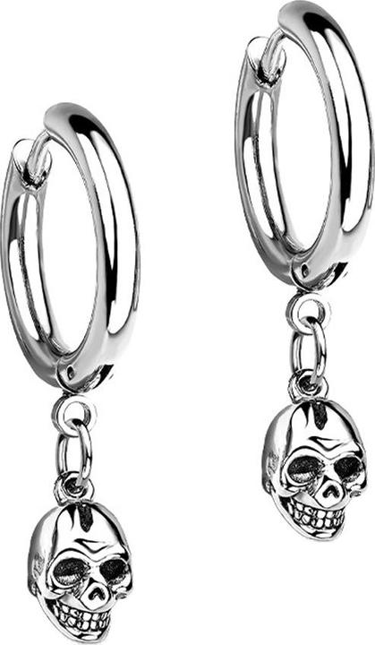 Produktbild Star Piercing Ohrring silber Anhänger Totenkopf (ohne Messing, Chirurgenstahl 316L)