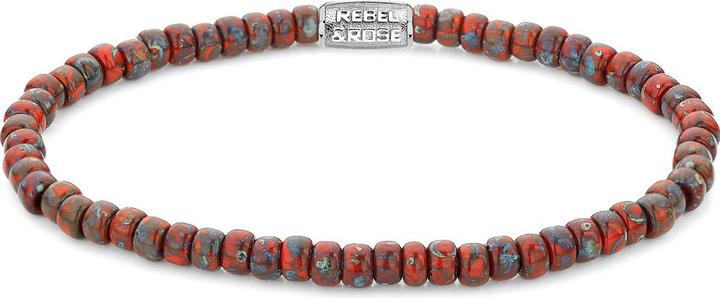 Immagine prodotto Rebel & Rose Bracciale Glass Rocks Red Jazz RR-40117-S-L Unisex (19 cm, Vidrio, Acero inoxidable)
