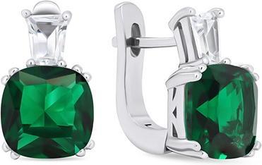 Brilio Silver - Timeless silver earrings with zircons EA633WG