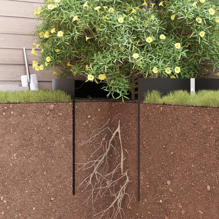 Actual product image VidaXL Wurzelsperre mit Verbindungsschienen Schwarz 0,7x5 m 1,5 mm HDPE