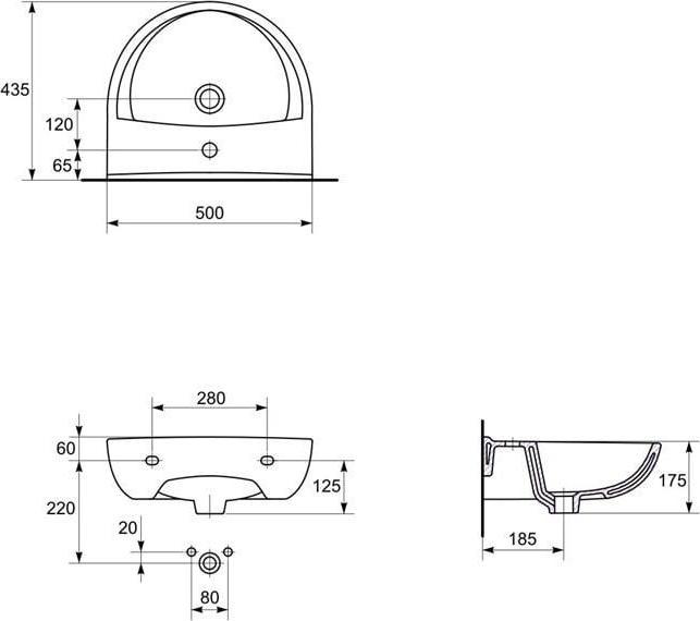 Produktbild Cersanit Washed, President, 50 cm (500 mm, 500 mm)