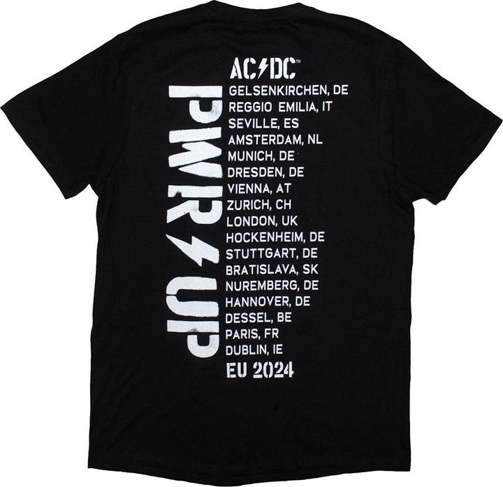 Immagine prodotto AC/DC PWRD-UP B&W Photo EU Tour '24 Maglietta Stampa posteriore Adulto Unisex (L)