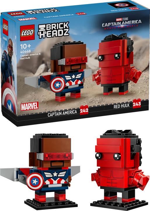 Immagine prodotto LEGO BrickHeadz Super Heroes Captain America & Red Hulk (40668, LEGO Brickheadz)