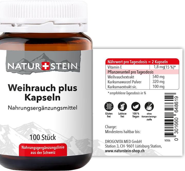 Image du produit Naturstein Encens plus Capsules 100 pcs (100 pièce(s), Capsules, 159 g)