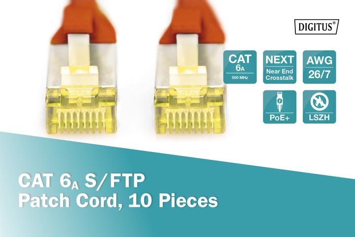 Actual product image Digitus CAT 6A S/FTP patch cord, 10 pieces (S/FTP, CAT6a, 2 m)