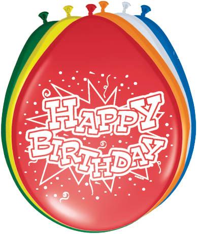 Folat Happy Birthday Balloon (8 x)