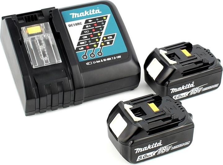 Actual product image Makita DPT 353 RTJ 18 V Li-Ion battery pin tacker in Makpac + 2 x 5.0 Ah battery + charger